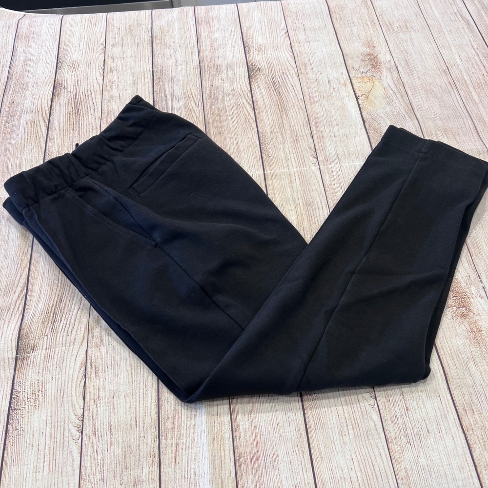 Everlane Black Dream Pant Elastic Waist Tapered Leg Pintuck Trousers Small